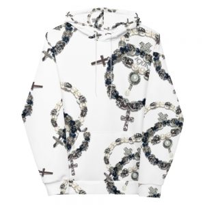 Exclusive Unisex All over print pullover Hoody Metal Skulls and Crosses