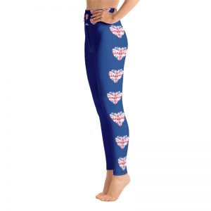 Exclusive Custom printed Blue Leggings Love Skull