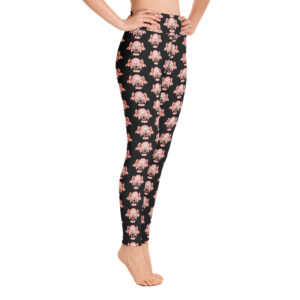 Exclusive Custom printed black floral skull Leggings
