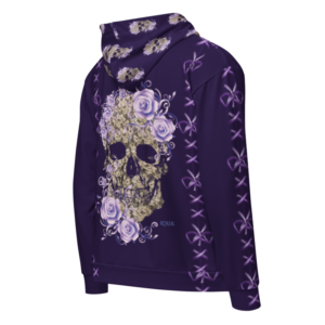 ICJUK  Lace Skull and Roses All-Over Print Unisex Zipper Hoodie