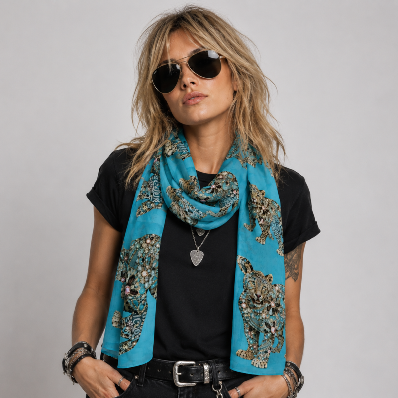 ICJUK  Sovereign Leopard Exclusive Wearable Art Scarf