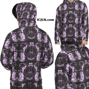 Exclusive Peace Love Courage Unisex All over print pullover Hoody