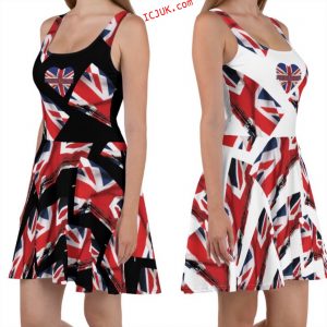 Union Jack Rock N Roll Heart Exclusive Custom made Skater Style Dress