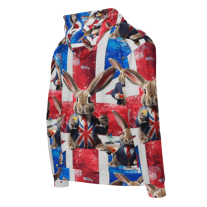 ICJUK All-Over Print Unisex Zipper Hoodie Cocktail Bunnies