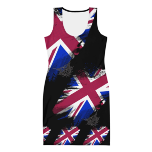 Exclusive Comfy soft Bodycon Dress Union Jack Brush strokes