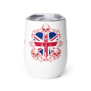 ICJUK Custom Wine Tumbler Union Jack Skull Catcher