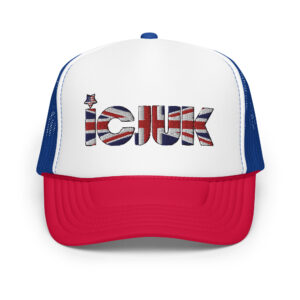 ICJUK Red White and Blue embroidered Foam Trucker Cap