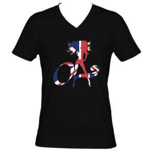 Union Jack OA Beach Babe Logo Unisex V Neck