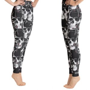 Exclusive Custom printed Leggings Large Skulls with crosses