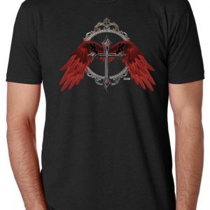 ICJUK Crimson Feather Fantasy Ring Crew Neck