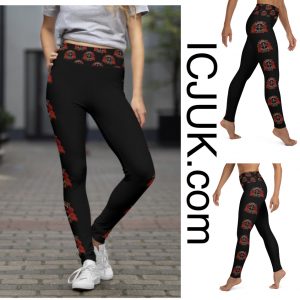 Exclusive Custom printed Leggings ICJUK Crimson Feather Fantasy Ring