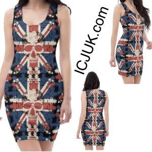ICJUK Skulls Galore Exclusive Comfy soft Bodycon Dress