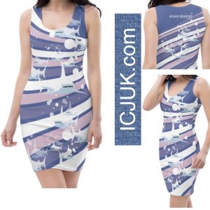 Exclusive Comfy soft Bodycon Dress striped OA Sharks