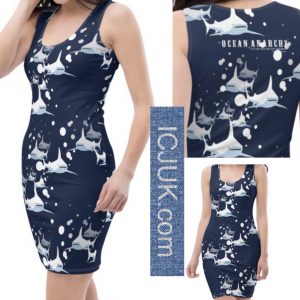 Exclusive Comfy soft Bodycon Dress Navy OA Sharks