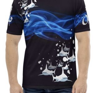 OA Sharks Blue Flame Crew neck all over print