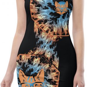 Exclusive Comfy soft Bodycon Dress Kitties on fire