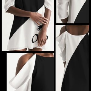 ICJUK Ocean Anarchy Beach Babe Logo Open Shoulder A-Line Dress