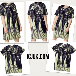 ICJUK Feather wings and headless statue All-Over Print T-Shirt Dress