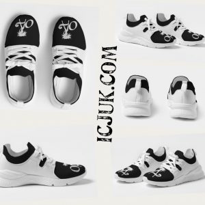 ICJUK Ocean Anarchy Beach Babe logo Men’s Black and White Two-Tone Sneaker