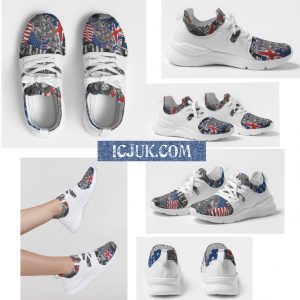 ICJUK USA UK Flag Mermaid Throne Rule Britannia Women’s Two-Tone Sneaker