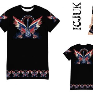 ICJUK Guitar Wings All-Over Print T-Shirt Dress