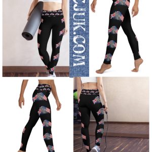 Exclusive Custom printed Leggings USA UK Flag Mermaid Throne Rule Britannia