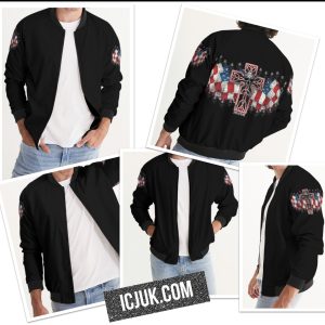 Exclusive ICJUK Custom made Men’s Bomber Jacket USA Flag