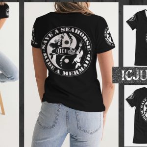 All over Print Women’s V-Neck Tee Save a Seahorse