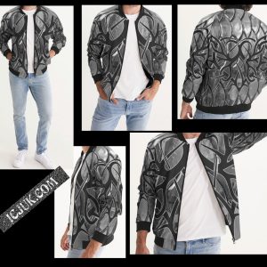 Exclusive ICJUK Custom made Men’s Bomber Jacket Metallic Scales and Thorne Heart