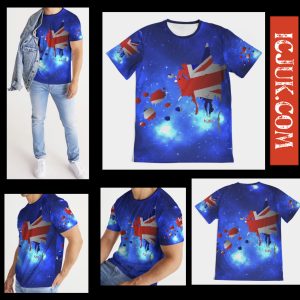 ICJUK Crew neck all over print Men’s Tee Starry night Exploding star
