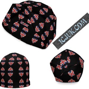 ICJUK All over print Beanie Union Jack Hearts