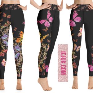 Exclusive Custom printed Leggings ICJUK Mandala Butterflies