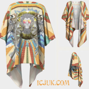 ICJUK Disco King open style Kimono lightweight sheer cover up