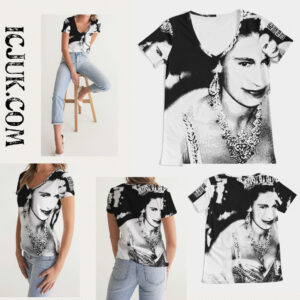 All over Print Women’s V-Neck Tee Exclusive ICJUK Keep Calm Jubilee