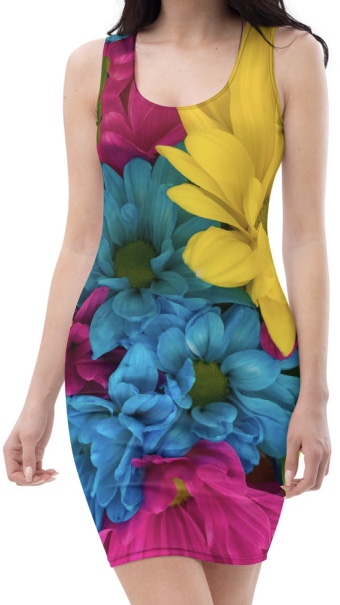 Exclusive Vibrant Floral Comfy soft Bodycon Dress