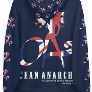 Exclusive Unisex Union Jack Dark Blue OA Beach Babe Logo All over print pullover Hoody