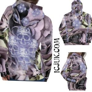 Exclusive Unisex All over print Floral ICJUK Quadskulls pullover Hoody