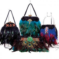 couture feathered handbag