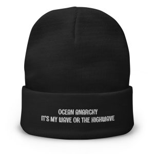 ICJUK Black Knit Beanie Ocean Anarchy It’s my wave or the highway