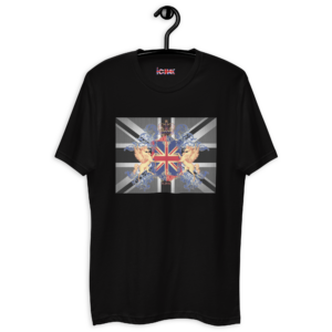 Black and White Union Jack All the Kings Horses Unisex Crew Neck