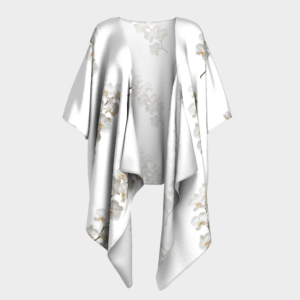 ICJUK Orchids open style Kimono lightweight sheer cover up