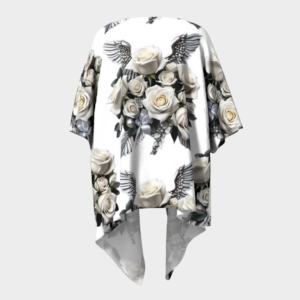 ICJUK Heavenly Bloom Wings open style Kimono lightweight sheer cover up