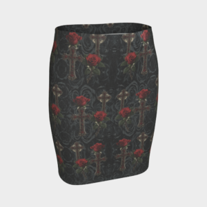 ICJUK Glitter Fitted Skirt Scarlet Serenade Revolt