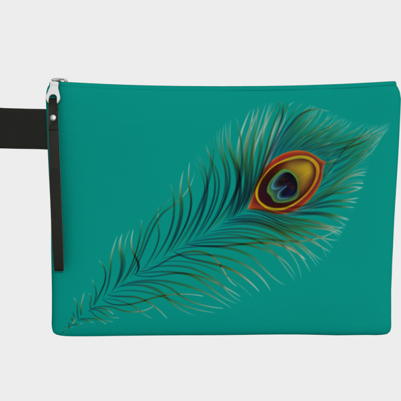 Front Personalized Peacock Zippered Everyday Tote 