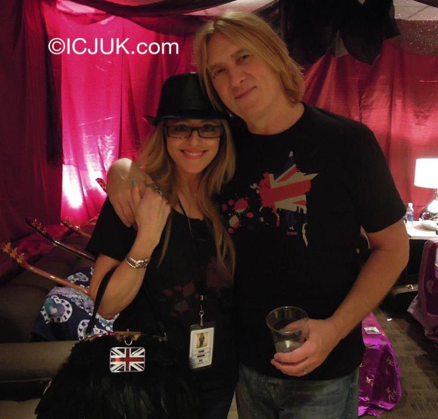 Claire Jane & Joe Elliott wearing the ICJUK Exploding Union Jack Star