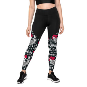 ICJUK Custom Sports Leggings Rock and Roll Skull attitude