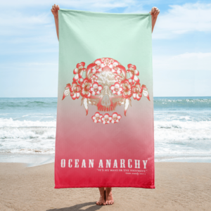 ICJUK Ocean Anarchy Floral Skull Towel