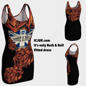 ICJUK Its Only Rock and Roll Bodycon Sexy Exclusive Custom Printed Dress