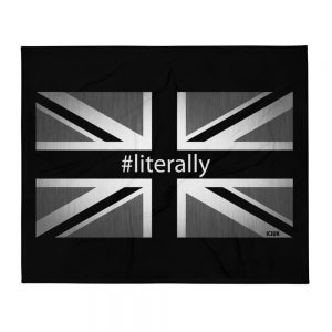 Exclusive Black and White Union Jack Literally Cozy Throw Blanket