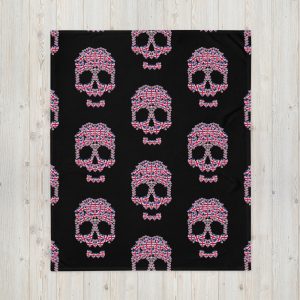 Exclusive ICJUK Heart of Skull Cozy Throw Blanket
